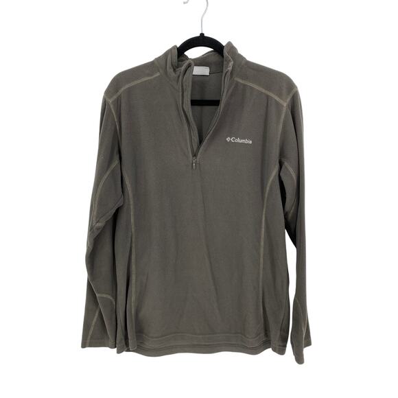 Columbia 1/4 Zip Pullover Fleece Sweatshirt Mens Size Medium Dark Gray - Picture 1 of 6